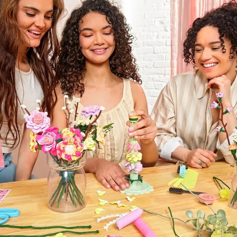 🎄Last Day 50% OFF💐Blooms Meadow Bouquet Kit - Doh Bouquet Assortment- Floral Crafts for Adults & Teens