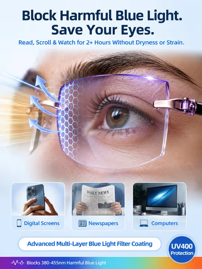 [SEE NEAR, MID & FAR — WITH ONE PAIR]-Smart Zoom Multi-Zone Reading Glasses