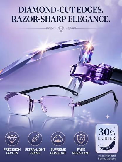 [SEE NEAR, MID & FAR — WITH ONE PAIR]-Smart Zoom Multi-Zone Reading Glasses