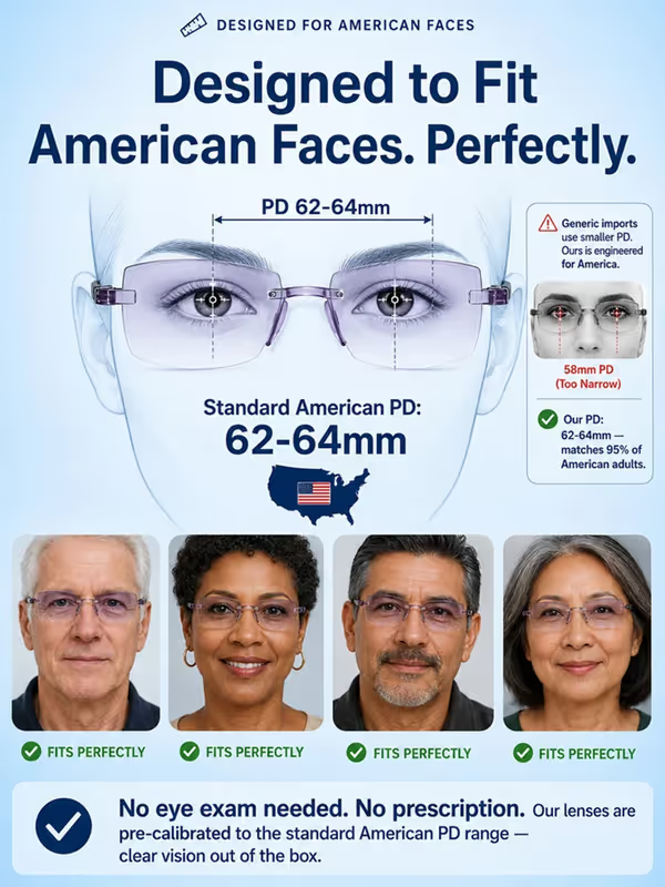 [SEE NEAR, MID & FAR — WITH ONE PAIR]-Smart Zoom Multi-Zone Reading Glasses