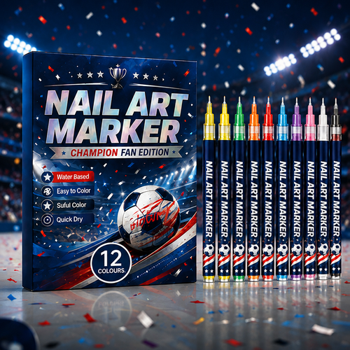 Nail Art Marker Club – 12 Color DIY Nail Design Set