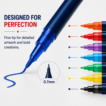 Nail Art Marker Club – 12 Color DIY Nail Design Set