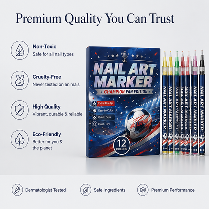 Nail Art Marker Club – 12 Color DIY Nail Design Set